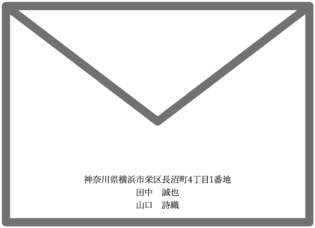 招待状の差出人・新郎新婦（未入籍・同居）