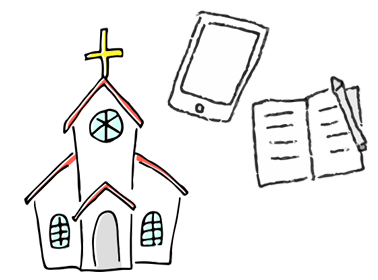 式場を比較するイメージのイラスト