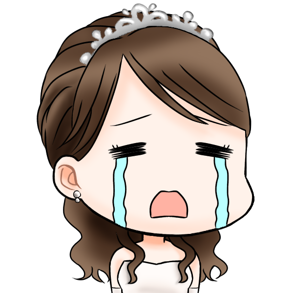 泣いている花嫁のウィンちゃん