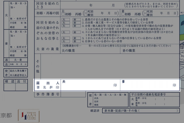 婚姻届「届出人の署名捺印」