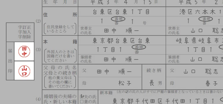 婚姻届の書き方『捨印』