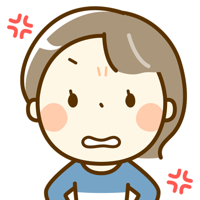 怒っている女性のイラスト