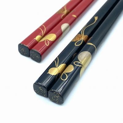 山中塗「六瓢蒔絵 夫婦箸セット」