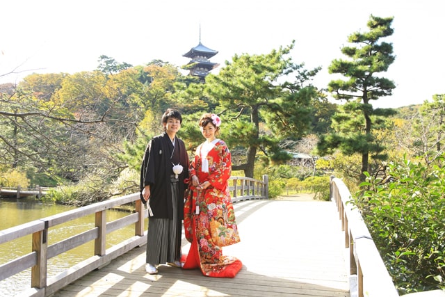 日本庭園でのフォトウェディング