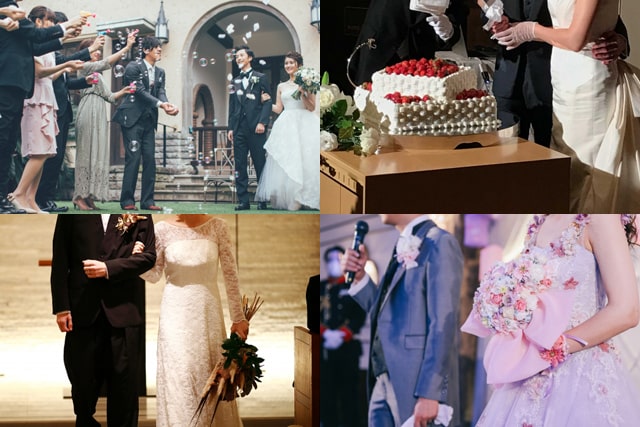 結婚式のいろいろなシーン