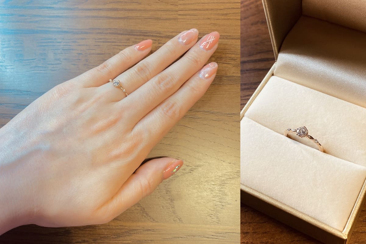 なおさんの結婚指輪と婚約指輪